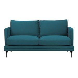 Turkusowa sofa 2-osobowa z czarną konstrukcją Windsor & Co Sofas Jupiter