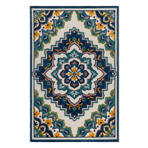 Niebieski dywan odpowiedni na zewnątrz 200x290 cm Beach Floral – Flair Rugs