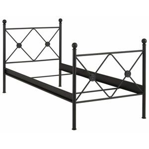 Czarne łóżko jednoosobowe Støraa Johnson, 90x200 cm