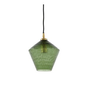 Zielona lampa wisząca ze szklanym kloszem ø 20 cm Delila – Light & Living
