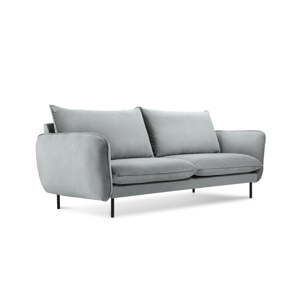 Jasnoszara aksamitna sofa Cosmopolitan Design Vienna, 160 cm