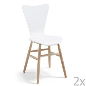 Zestaw 2 białych krzeseł do jadalni La Forma Talic