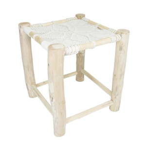 Biały drewniany stolik HF Living Star, 40x40 cm
