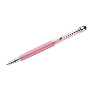 Różowy długopis z rysikiem i kryształami Swarovski Elements Crystals Touch