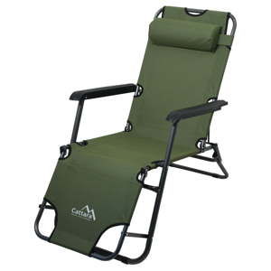 Zielony składany leżak turystyczny / fotel Cattara Comfort