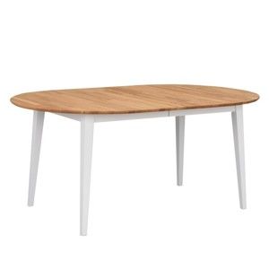 Owalny stół rozkładany z drewna dębowego z białymi nogami Rowico Mimi, 170 x 105 cm