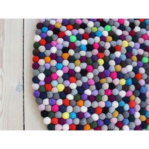 Wełniany dywan kulkowy Wooldot Ball Rugs Multi Pang, ⌀ 140 cm
