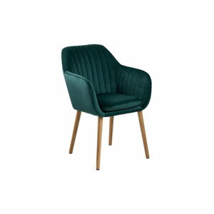 Zielone krzesło z drewnianymi nogami loomi.design Emilia