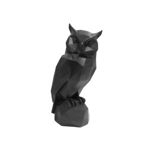 Statuetka sowy z czarnego polyresinu Owl - PT LIVING