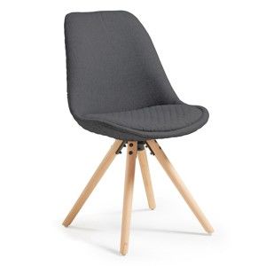 Ciemnoszare krzesło z drewnianą konstrukcją La Forma Lars