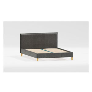 Ciemnoszare tapicerowane łóżko ze stelażem 90x200 cm Tina – Ropez