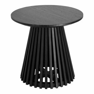 Czarny stolik z blatem z drewna mindi La Forma Irune