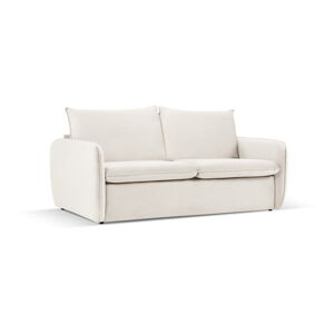 Kremowa aksamitna rozkładana sofa 194 cm Vienna – Cosmopolitan Design