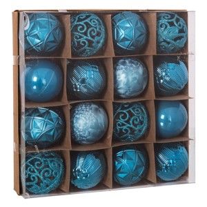 Zestaw 16 niebieskich ozdób świątecznych Unimasa Tones