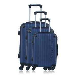 Zestaw 3 niebieskich walizek na kółkach Blue Star Bucarest