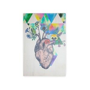Tablica ścienna z drewna sosnowego Really Nice Things Hipster Heart, 40x60 cm