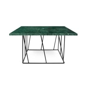 Zielony stolik marmurowy z czarnymi nogami TemaHome Helix, 75 cm
