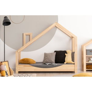 Łóżko w kształcie domku z drewna sosnowego Adeko Luna Elma, 90x180 cm