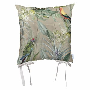 Beżowa poduszka na krzesło z mikrowłókna Mike & Co. NEW YORK Jungle Birds, 43x43 cm