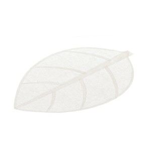 Biała mata stołowa w kształcie liścia Unimasa, 50x33 cm
