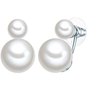 Kolczyki z białych pereł Perldesse Sil, ⌀ 8 mm a 14 mm