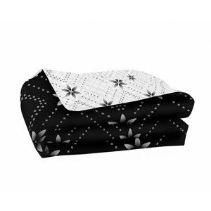 Szaro-czarna dwustronna narzuta z mikrowłókna DecoKing Hypnosis Snowynight, 220x240 cm