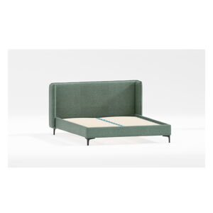 Zielone tapicerowane łóżko ze stelażem 90x200 cm Basti – Ropez