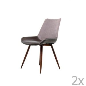 Komplet 2 fioletowo-brązowych krzeseł 360 Living Brando
