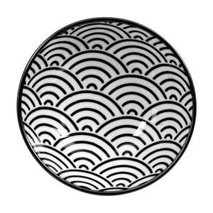 Czarno-biały talerz Tokyo Design Studio Nippon Wave, ø 9,5 cm