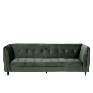 Zielona aksamitna sofa rozkładana Actona Jonna, 235 cm