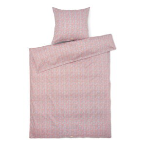 Jasnoniebiesko-różowe bawełniane prześcieradło 140x220 cm Pleasantly - JUNA
