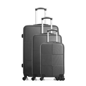 Komplet 3 ciemnoszarych walizek podróżnych na kółkach Hero Coronado