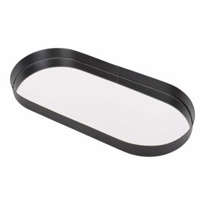 Czarna taca z lustrem PT LIVING Oval, szer. 18 cm