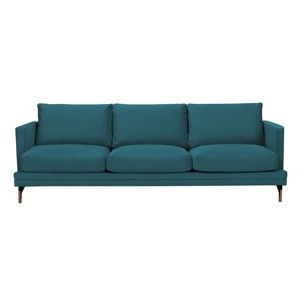 Turkusowa sofa 3-osobowa z konstrukcją w kolorze miedzi Windsor & Co Sofas Jupiter