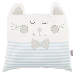 Niebieska poduszka dziecięca z domieszką bawełny Apolena Pillow Toy Big Cat, 29x29 cm
