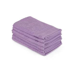Zestaw 6 fioletowych ręczników łazienkowych, 50x30 cm