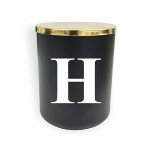Czarno-biała świeczka North Carolina Scandinavian Home Decors Monogram Glass Candle H