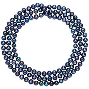 Niebieski perłowy naszyjnik Chakra Pearls, 120 cm