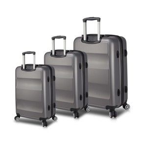 Zestaw 3 szarych walizek na kółkach z USB My Valice LASSO Travel Set