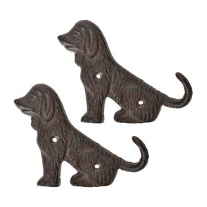 Komplet 2 żeliwnych haczyków ściennych w kształcie psa Esschert Design Dogs