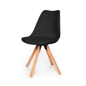 Czarne krzesło z konstrukcją z drewna bukowego loomi.design Eco