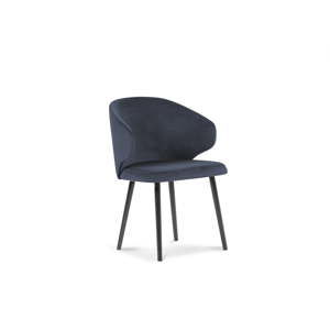 Ciemnoniebieskie krzesło z aksamitnym obiciem Windsor & Co Sofas Nemesis