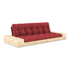 Czerwona sztruksowa rozkładana sofa 244 cm Base – Karup Design