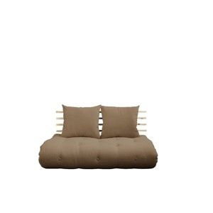 Sofa rozkładana z brązowym obiciem Karup Shin Sano Natural