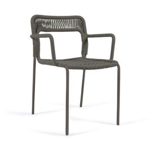 Ciemnozielone metalowe krzesło ogrodowe Cailin – Kave Home