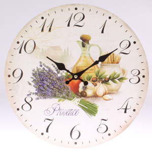 Drewniany zegar wiszący Dakls Provence, ⌀ 34 cm