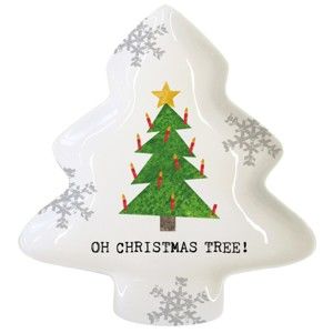 Taca dekoracyjna z porcelany kostnej ze świątecznym motywem PPD Oh Christmas Tree, 19,5x23 cm