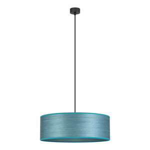 Niebieska lampa wisząca z naturalnego forniru Bulb Attack Ocho XL, ⌀ 45 cm