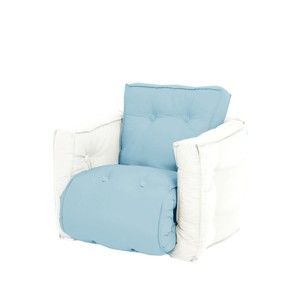 Dziecięcy jasnoniebieski fotel rozkładany Karup Design Mini Dice Blue, 40x100 cm