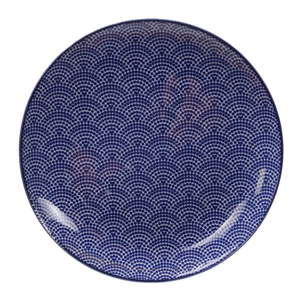 Niebieski talerz porcelanowy Tokyo Design Studio Dots, ø 25,7 cm